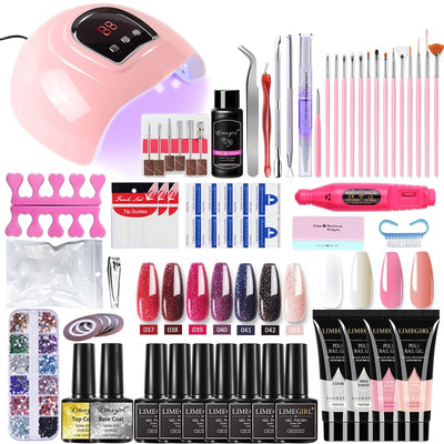 Poly nail Gel Kit With 54W UV Lamp - Beauty Express